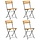 Lot de 4 chaises de bistrot pliantes en acacia et acier - 41% de remise