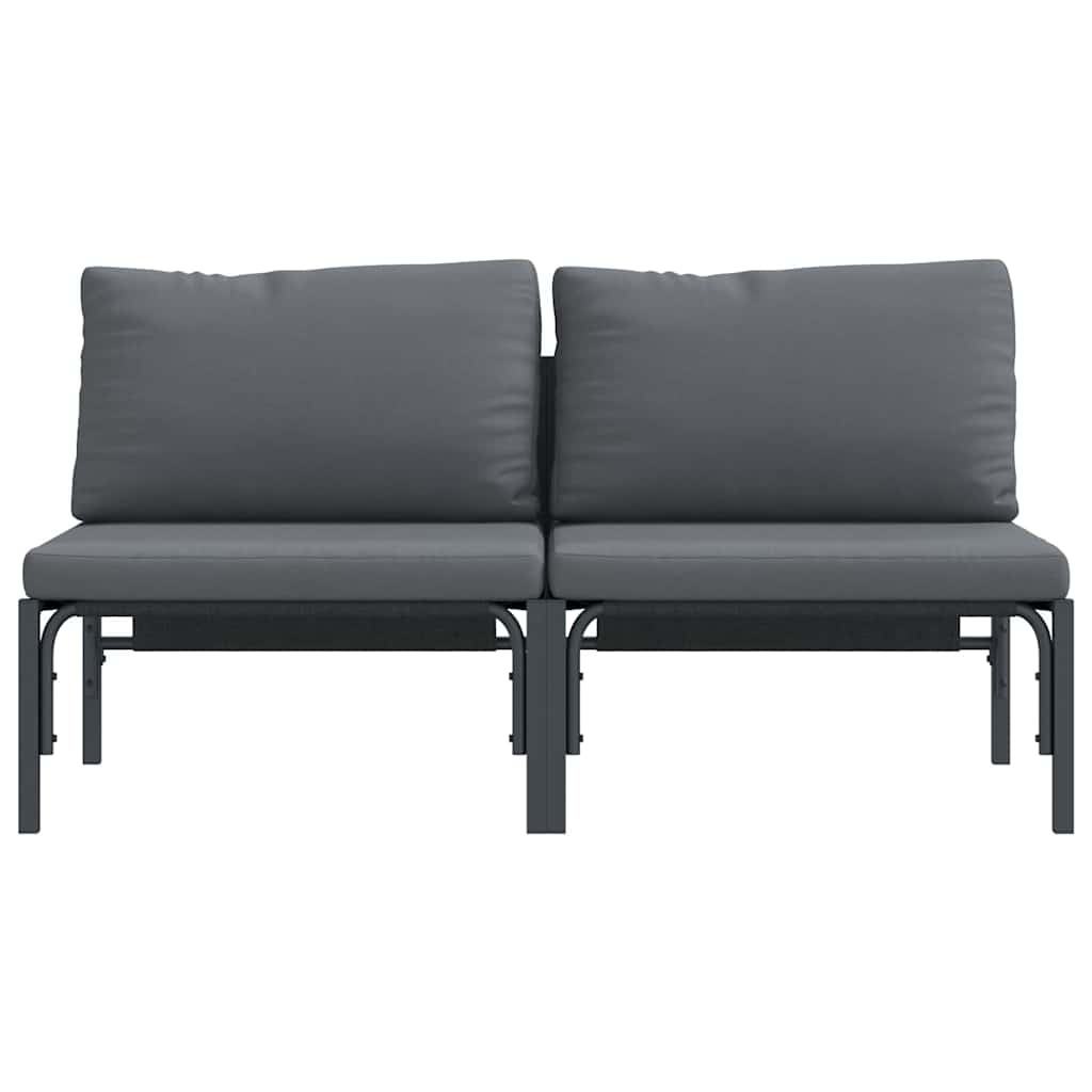 Vidaxl Ensemble canapé modulaire 2 pièces acier anthracite - 41% de remise