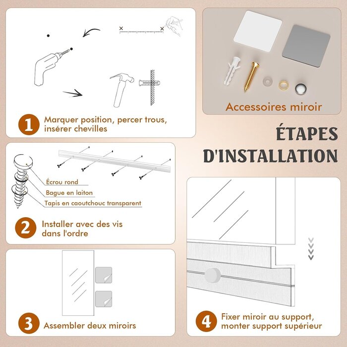 Lot de 2 Miroirs Sans Cadre 120 x 60 cm - Verre Trempé - 41% de remise