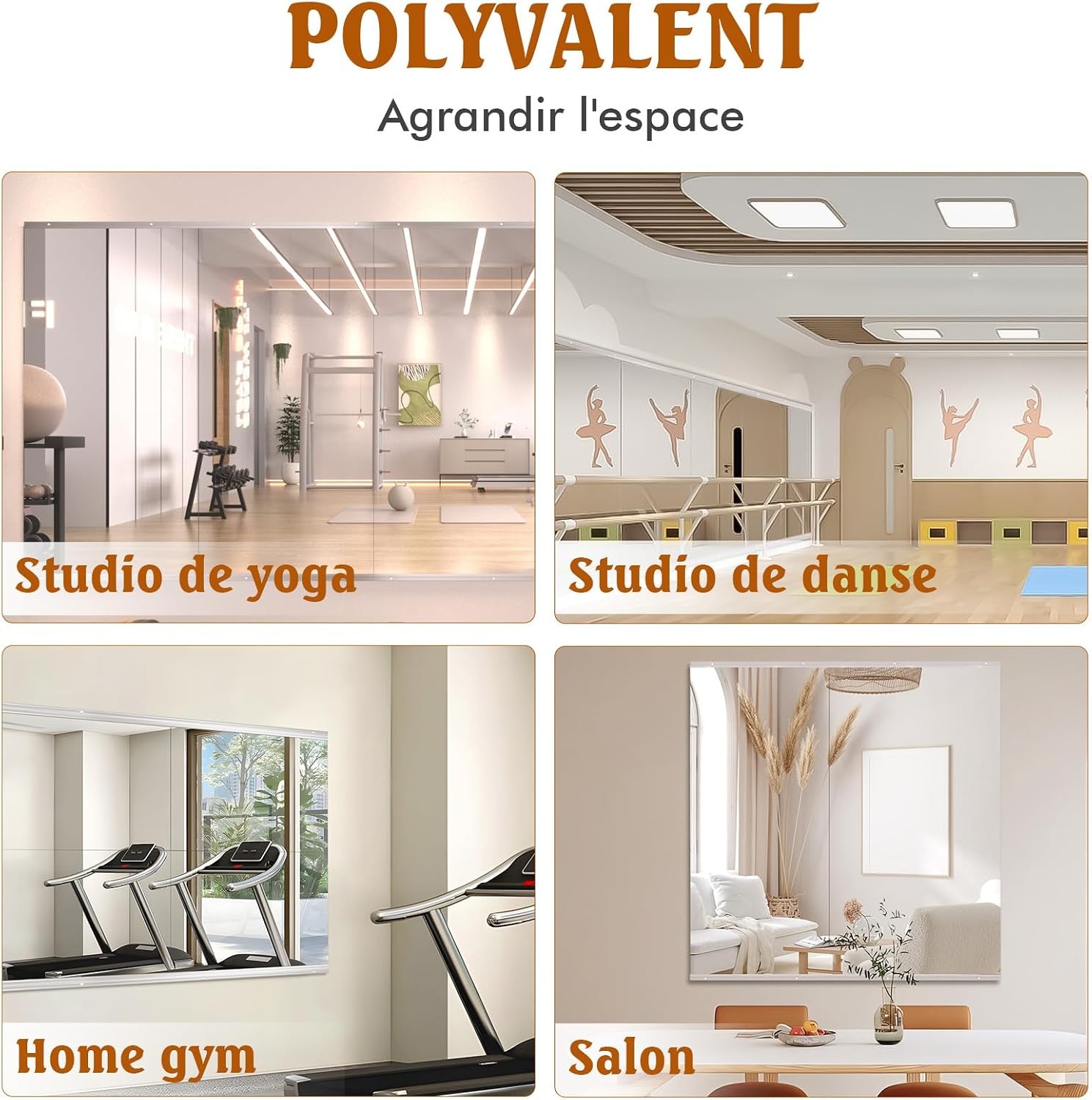 Lot de 2 Miroirs Sans Cadre 120 x 60 cm - Verre Trempé - 41% de remise