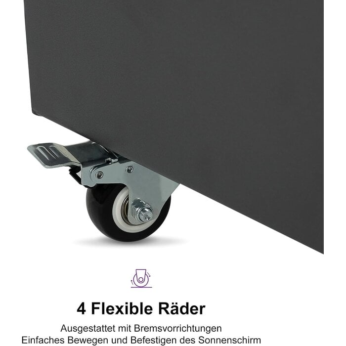 Pied de parasol mobile 500 kg - Acier noir - 42% de remise