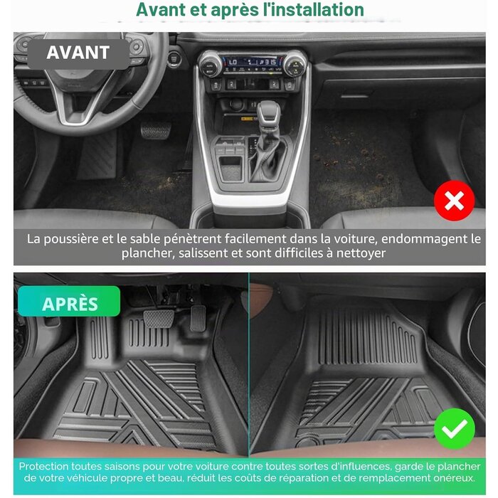 Tapis de sol TPE pour Toyota RAV4 PHEV 2023-2025 - 36% de remise