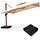 Parasol déporté 300x400 cm beige aspect bois - 42% de remise