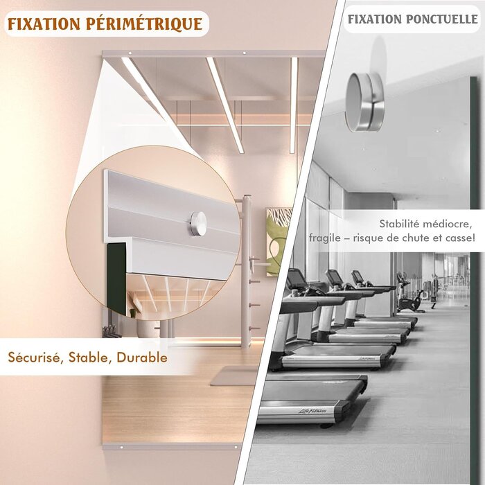 Lot de 2 Miroirs Muraux Sans Cadre 120 x 60 cm - 41% de remise