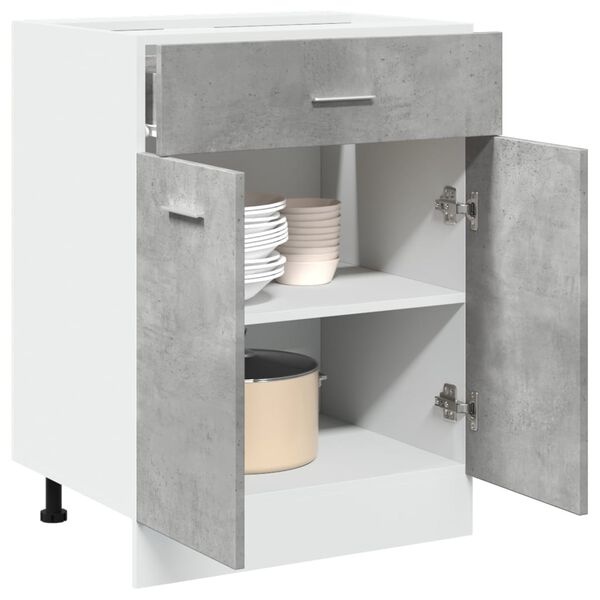 Vidaxl Meuble sous-évier gris béton 60 cm - 40% de remise