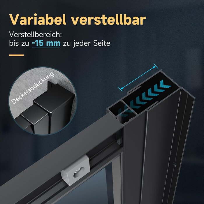 Cabine de douche d'angle 90x100cm verre noir mat - 41% de remise