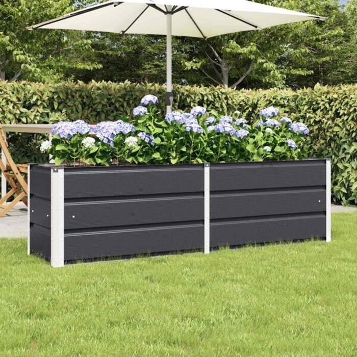 Vidaxl Jardinière en acier anthracite 160x40x45cm - 39% de remise