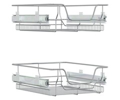 Vidaxl Lot de 2 paniers coulissants 45 cm - Argent - 47% de remise