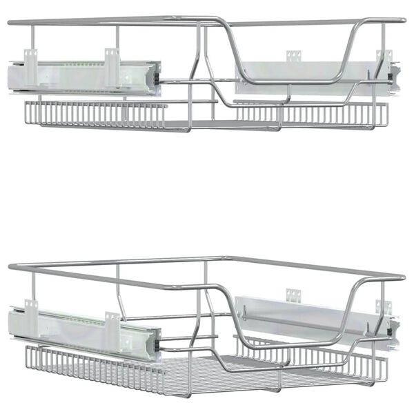 Vidaxl Lot de 2 paniers coulissants 45 cm - Argent - 47% de remise