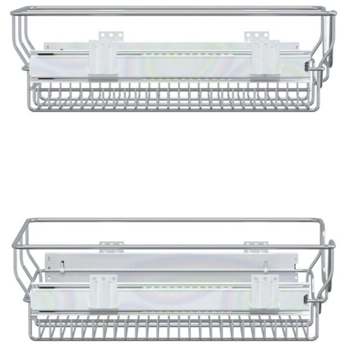 Vidaxl Lot de 2 paniers coulissants 45 cm - Argent - 47% de remise