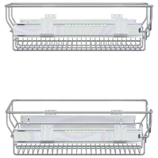 Vidaxl Lot de 2 paniers coulissants 45 cm - Argent - 47% de remise