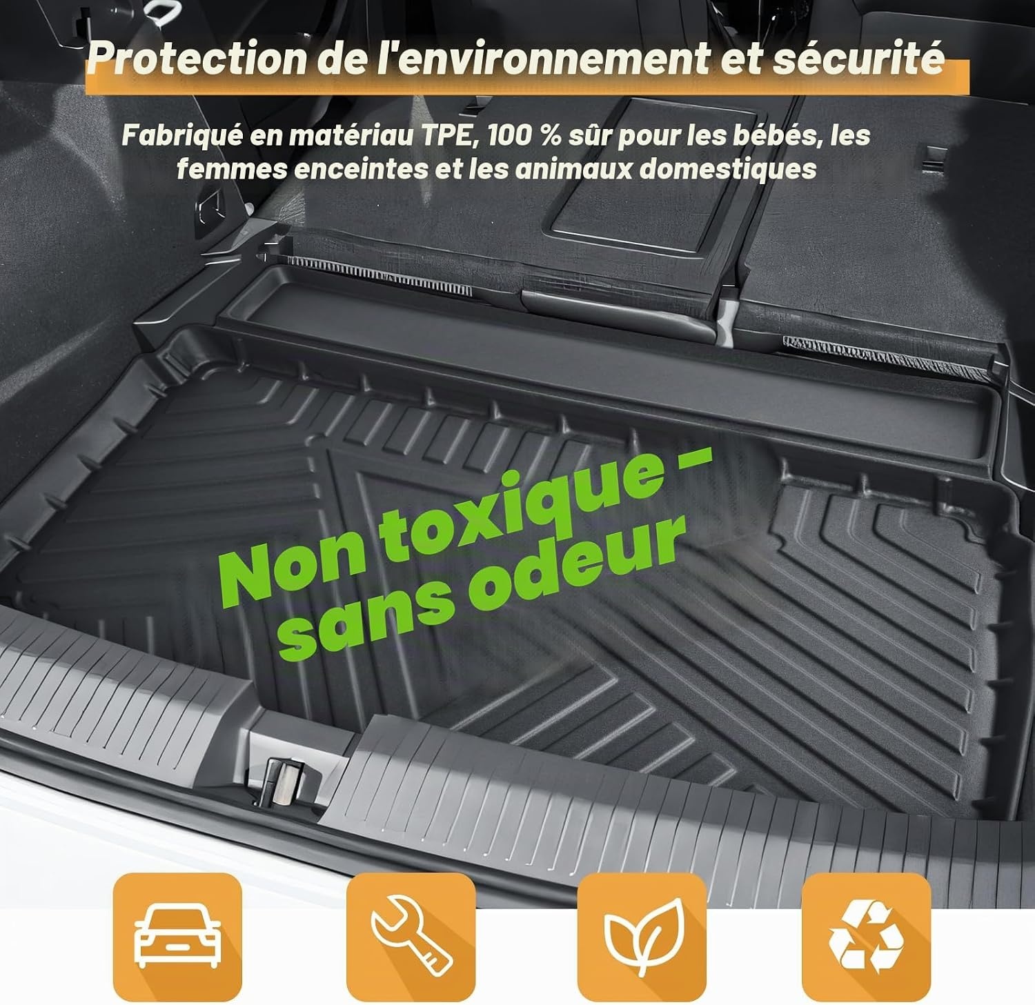 Tapis de coffre pour VW T-ROC (2018-2025) - Caoutchouc TPE - 40% de remise