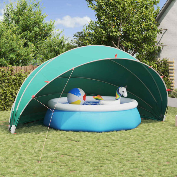 Vidaxl Dôme de piscine pliable 592 x 590 cm - Vert d'eau - 41% de remise