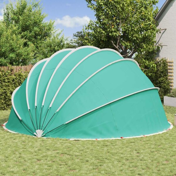 Vidaxl Dôme de piscine pliable 592 x 590 cm - Vert d'eau - 41% de remise