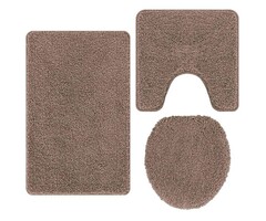 Vidaxl Ensemble 3 tapis de bain marron - 37% de remise