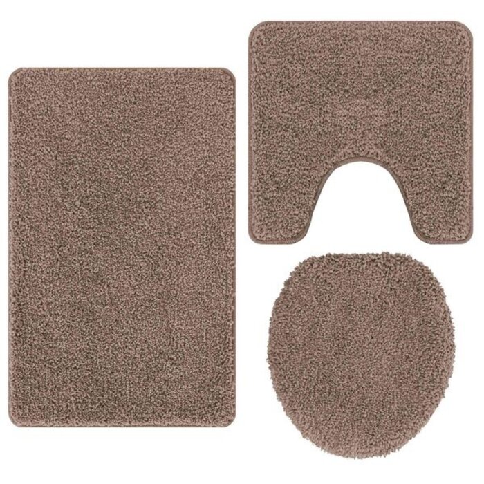 Vidaxl Ensemble 3 tapis de bain marron - 37% de remise