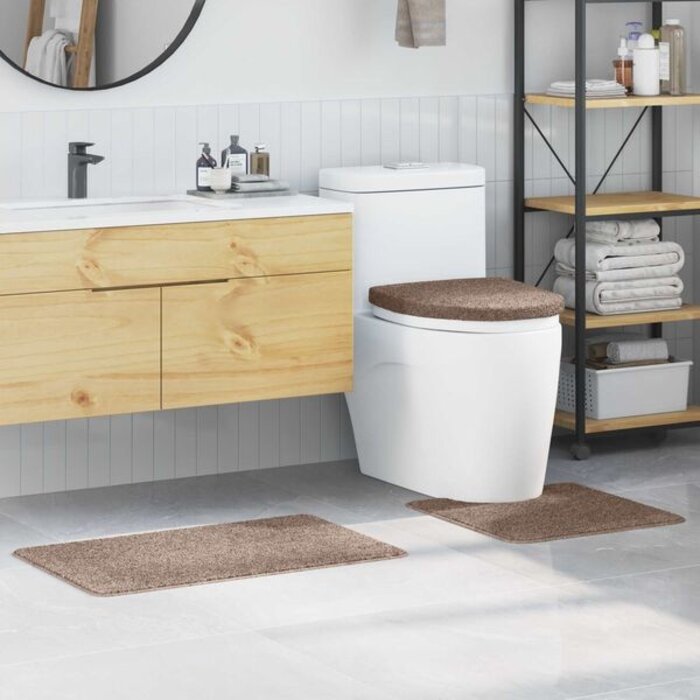 Vidaxl Ensemble 3 tapis de bain marron - 37% de remise