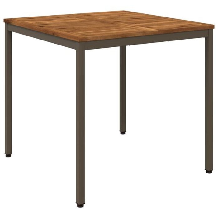 Vidaxl Table de jardin en acacia et acier 80x80cm - 40% de remise