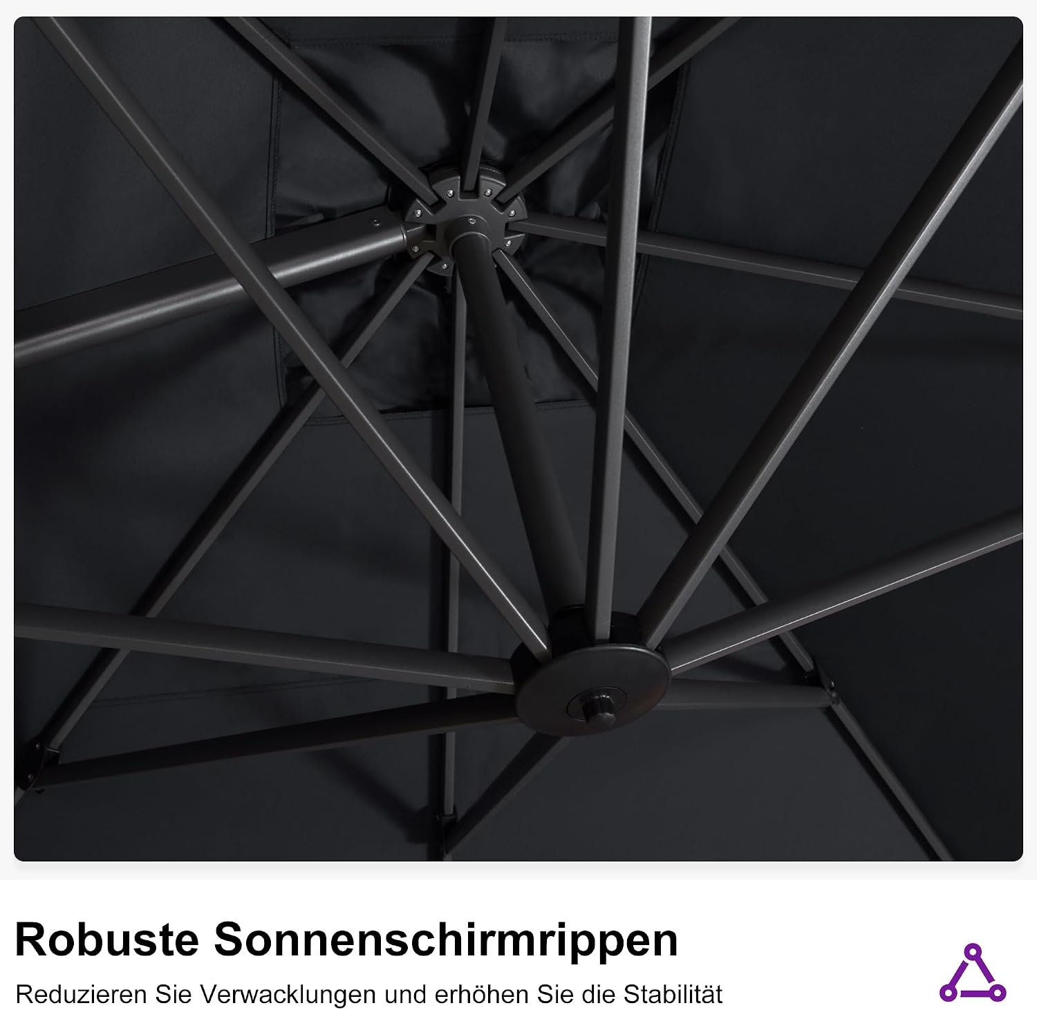Parasol déporté 350x350 cm Gris - 42% de remise