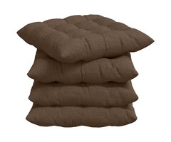 Vidaxl Lot de 4 coussins de chaise 40x40cm - Marron - 37% de remise