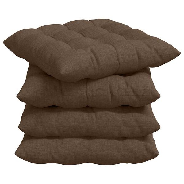 Vidaxl Lot de 4 coussins de chaise 40x40cm - Marron - 37% de remise