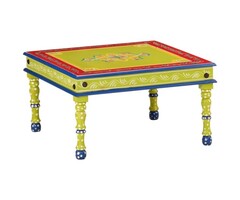 Vidaxl Table basse en bois de manguier peint main - 54 cm - 39% de remise