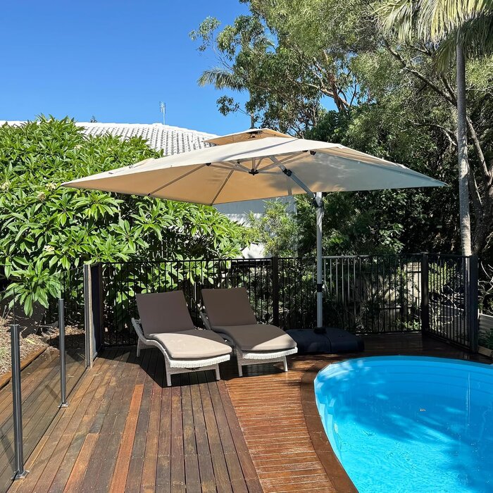 Parasol déporté 270x330 cm beige - 42% de remise