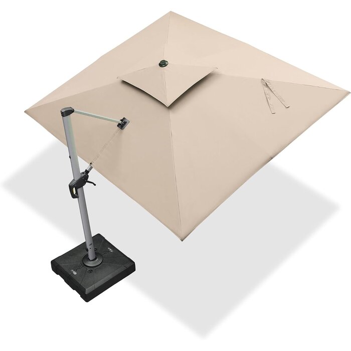 Parasol déporté 270x330 cm beige - 42% de remise
