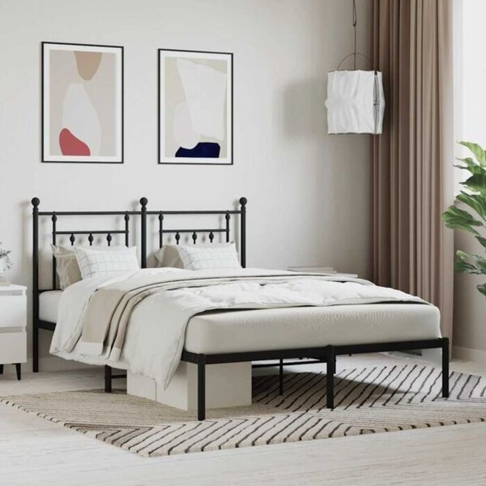 Vidaxl Cadre de lit 140x200 cm métal noir - 36% de remise