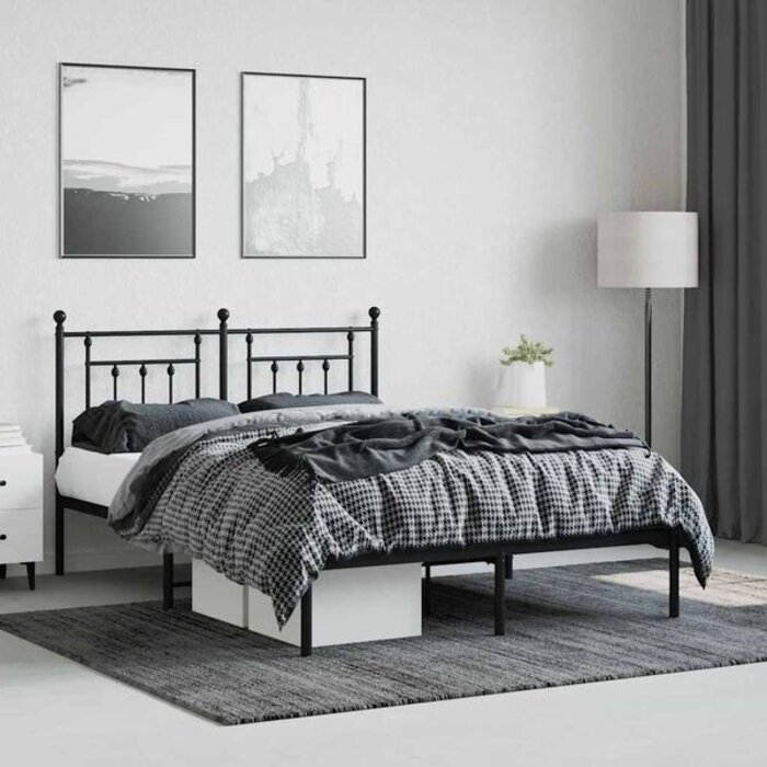 Vidaxl Cadre de lit 140x200 cm métal noir - 36% de remise
