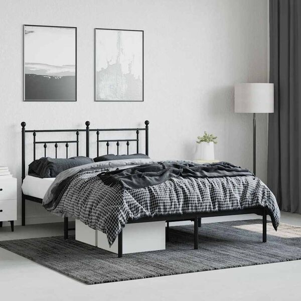 Vidaxl Cadre de lit 140x200 cm métal noir - 36% de remise