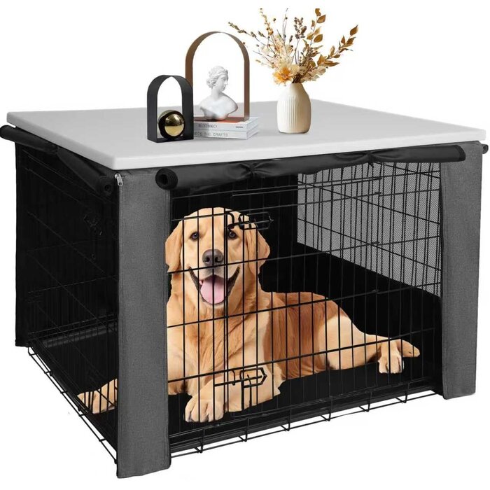 Hicaptain Housse de cage pour chien 107,5 cm - Gris/Blanc - 40% de remise