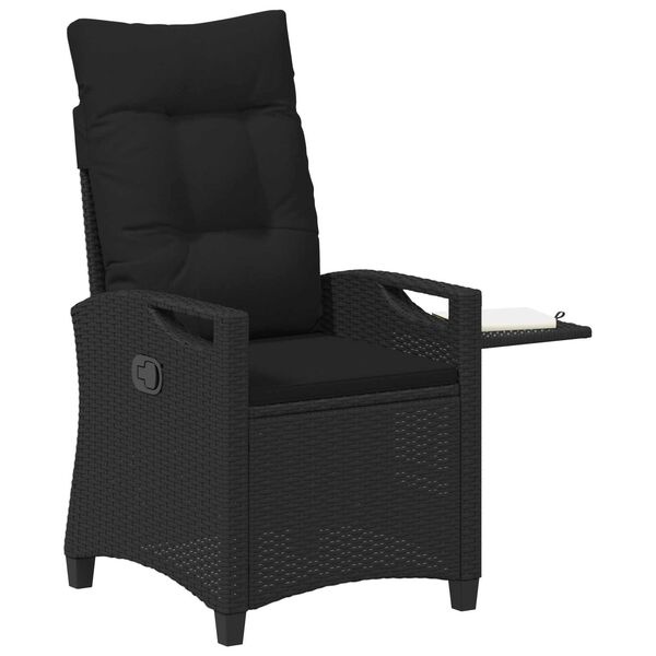 Vidaxl Chaise de jardin inclinable en polyrotin noire - 41% de remise