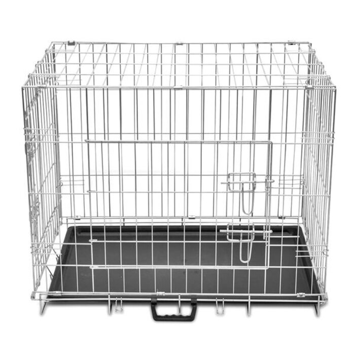 Vidaxl Cage pour chien pliable 95cm - Acier galvanisé - 40% de remise