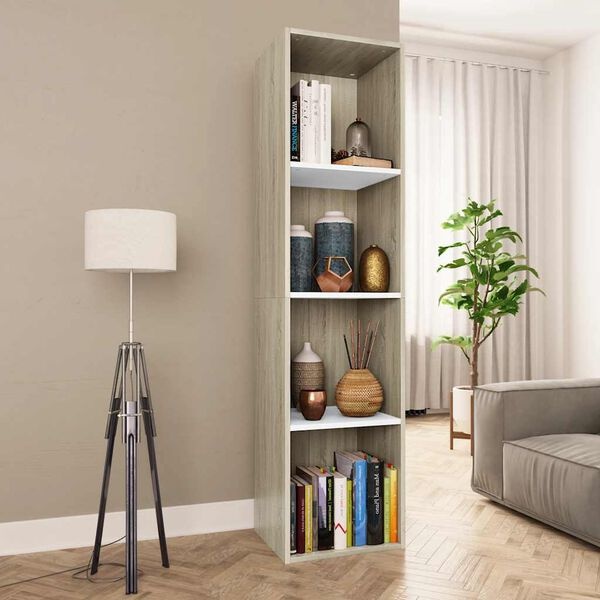 Vidaxl Bibliothèque et meuble TV 36x143 cm - Blanc et chêne - 38% de remise