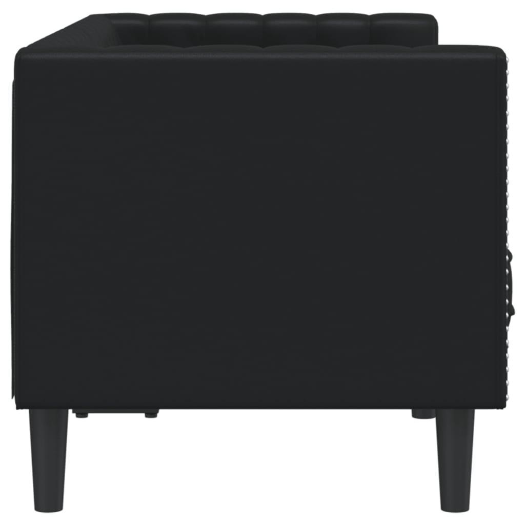 Vidaxl Canapé 2 places Chesterfield en similicuir noir - 35% de remise
