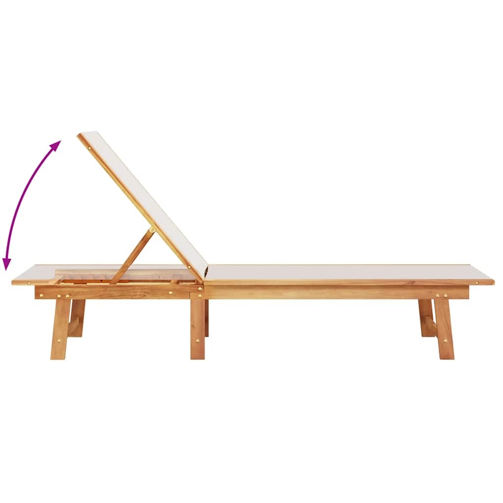 Vidaxl Bain de soleil avec table, acacia et textilène gris - 41% de remise