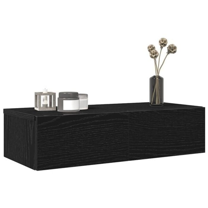 Vidaxl Étagère murale avec tiroirs 60x26,5 cm - Noir - 39% de remise