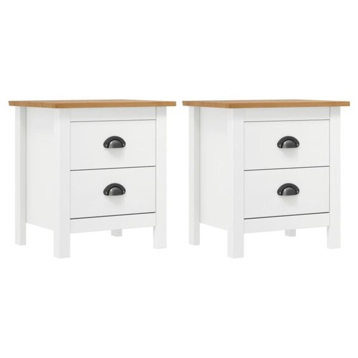 Vidaxl Lot de 2 tables de chevet Hill en pin massif - 40% de remise