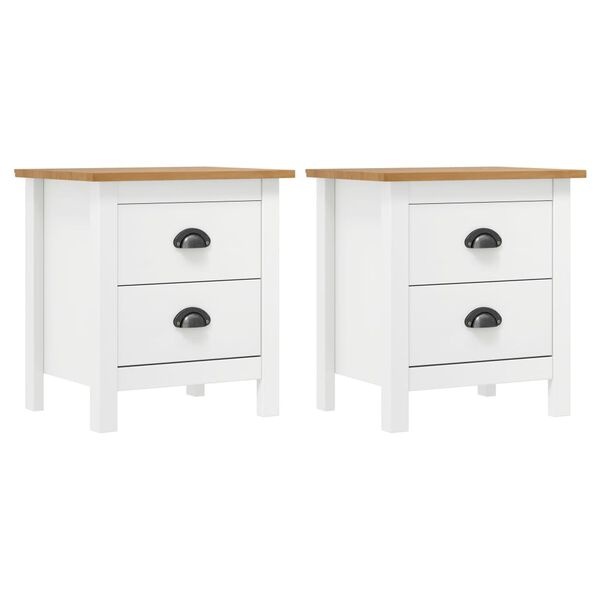 Vidaxl Lot de 2 tables de chevet Hill en pin massif - 40% de remise