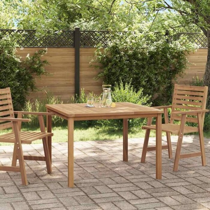 Vidaxl Table de jardin carrée en teck massif 110x110cm - 41% de remise