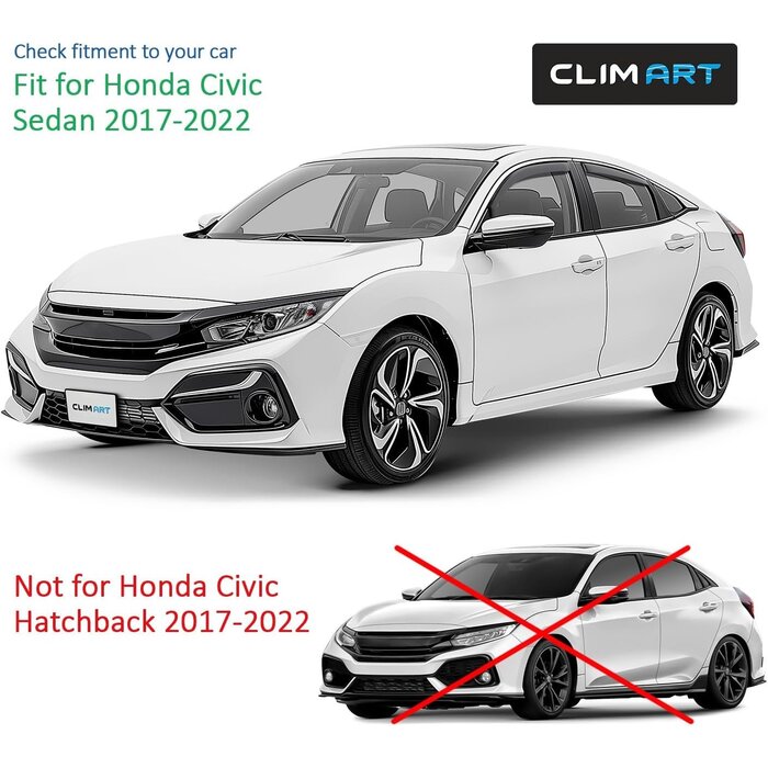 Déflecteurs d'air pour Honda Civic 2017-2022 - 36% de remise - Kit 4 pièces