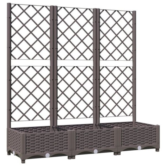 Vidaxl Jardinière avec treillis 120x40 cm - Marron - 40% de remise