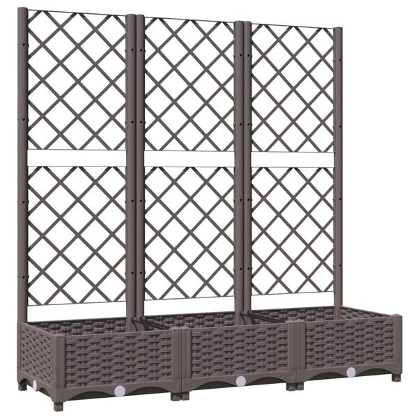 Vidaxl Jardinière avec treillis 120x40 cm - Marron - 40% de remise