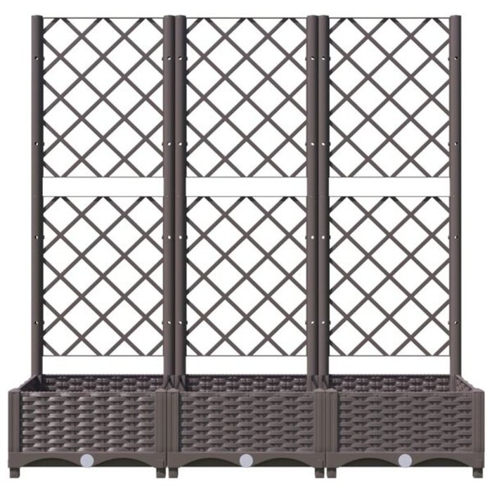Vidaxl Jardinière avec treillis 120x40 cm - Marron - 40% de remise