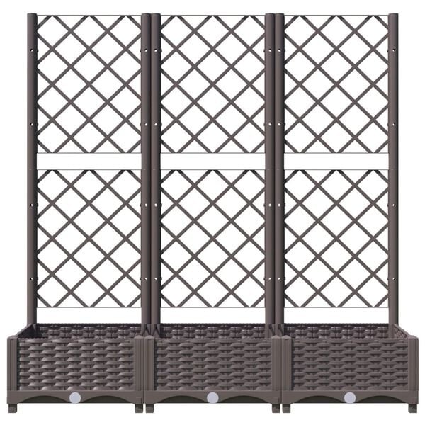 Vidaxl Jardinière avec treillis 120x40 cm - Marron - 40% de remise