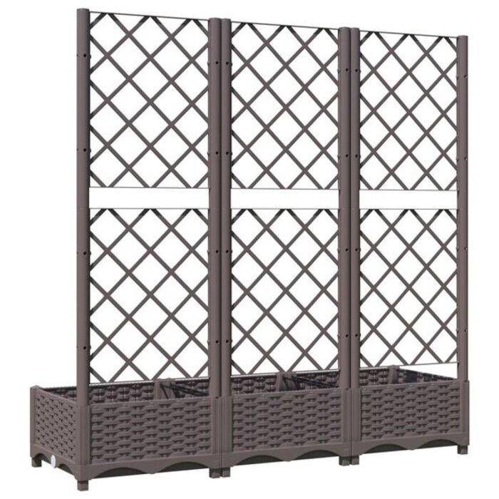 Vidaxl Jardinière avec treillis 120x40 cm - Marron - 40% de remise