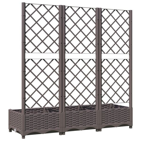Vidaxl Jardinière avec treillis 120x40 cm - Marron - 40% de remise
