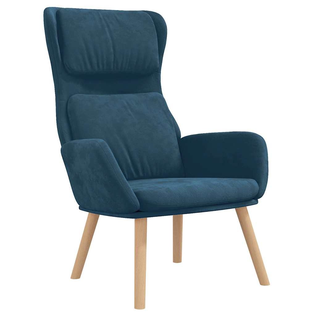 Vidaxl Fauteuil relax en velours bleu - 40% de remise