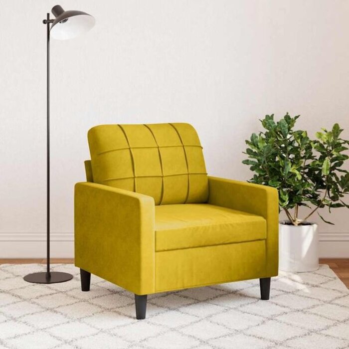 Vidaxl Fauteuil de salon en velours jaune - 41% de remise